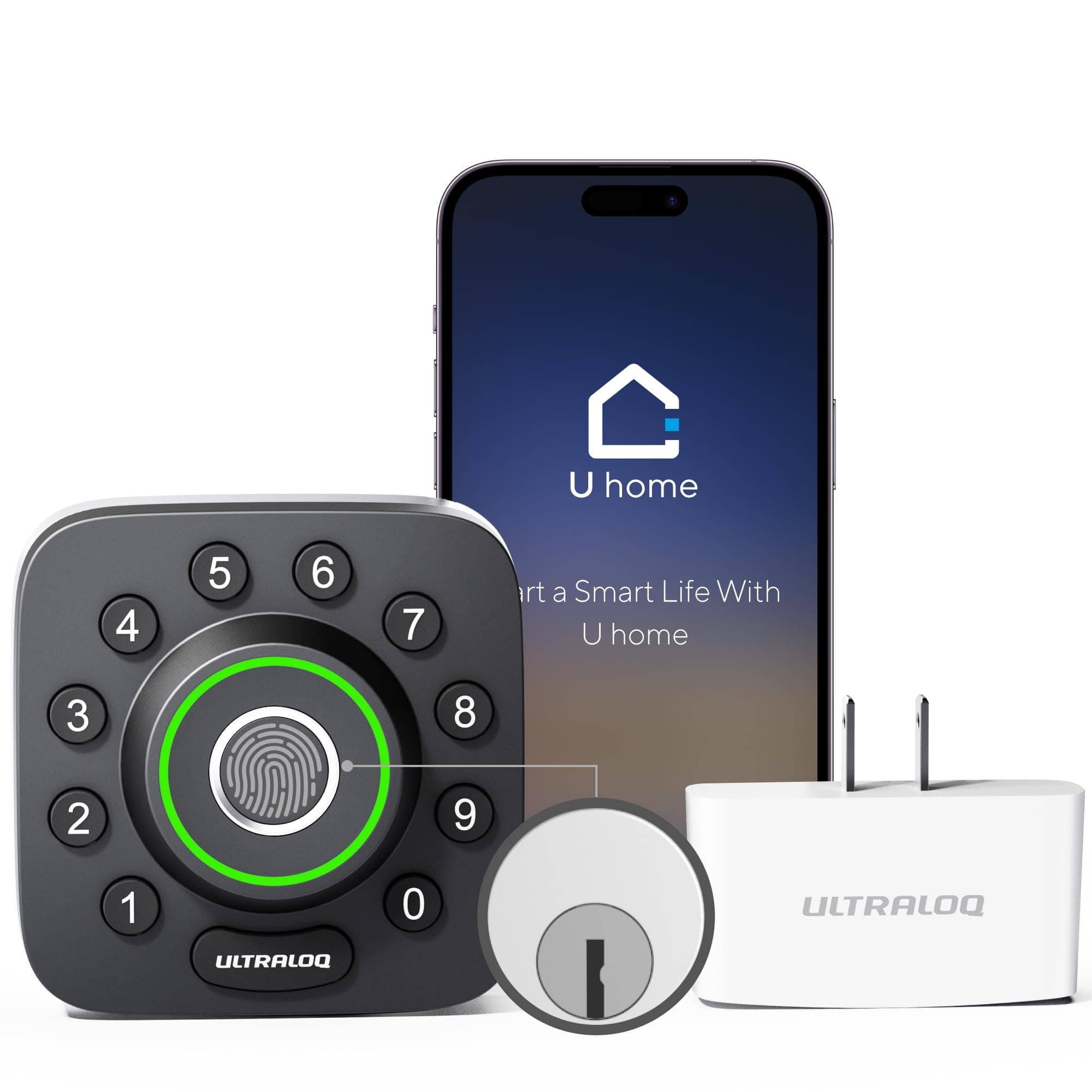 U-Bolt Pro Smart Lock with WiFi Bridge, 7-in-1 Fingerprint Keyless Entry, Backlit Keypad, Auto Unlock, Voice Control via Alexa and Google