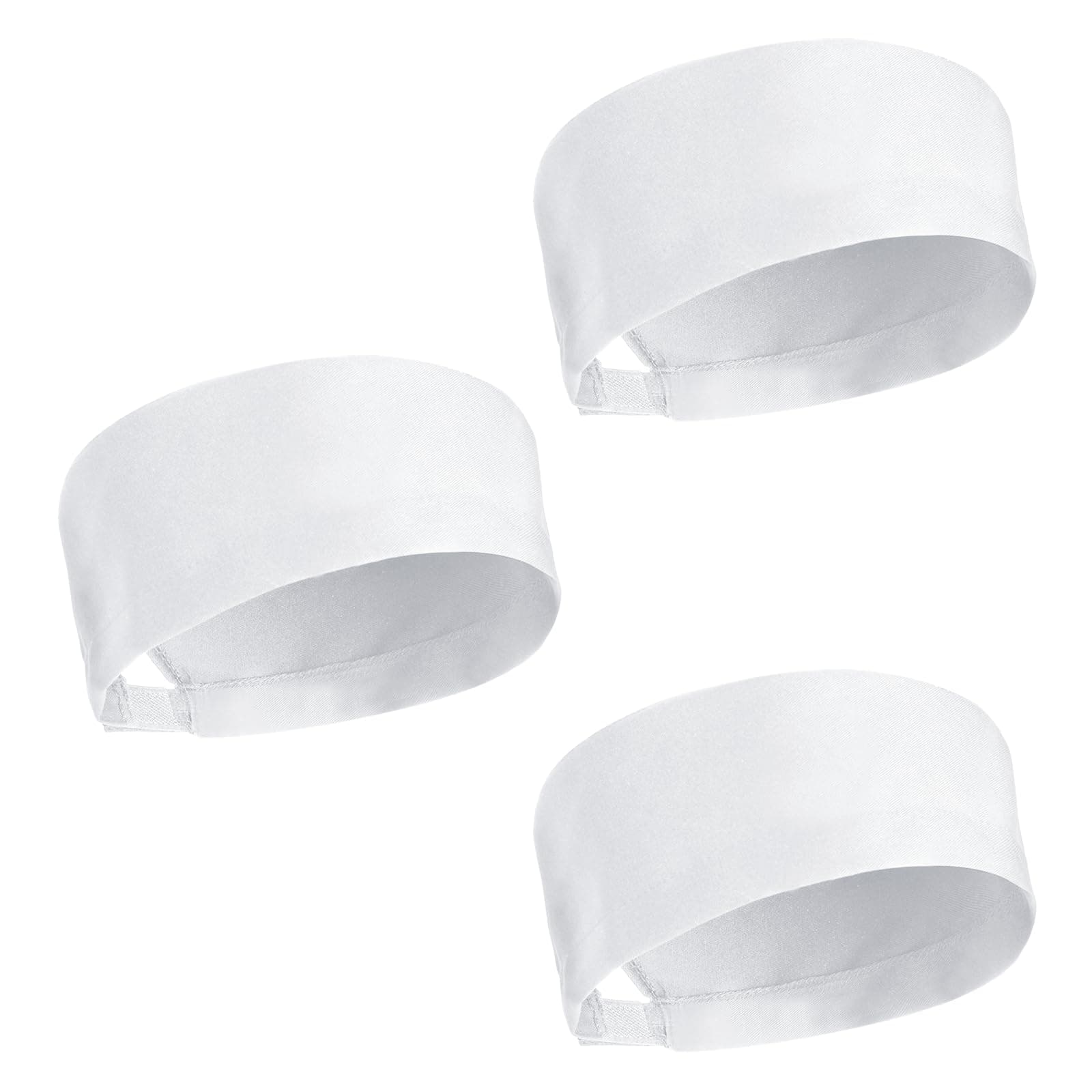 3 Pack White Chef Hats Chef Beanie Chef Skull Cap, Food Service Hats, White Skull Caps, Adjustable Kitchen Cooking Caps with Breathable Mesh Top