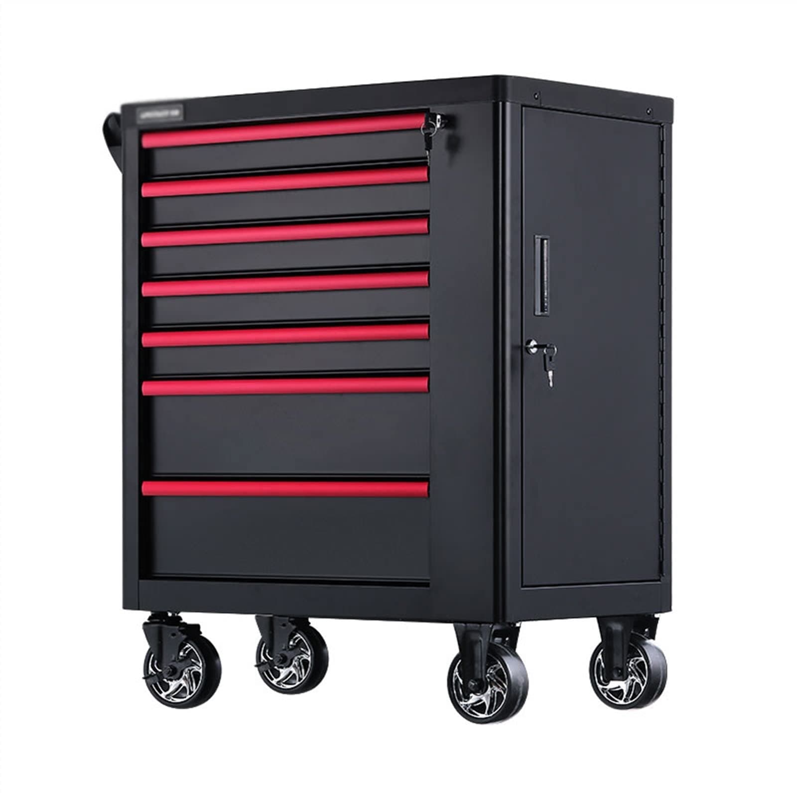 Tool Box Tool Chest/Tool Cabinet, Toolbox Storage System Side Tool Storage Cabinet Heavy Duty Cart Steel Rolling Tool Box with 7 Lockable Drawers Tool Case
