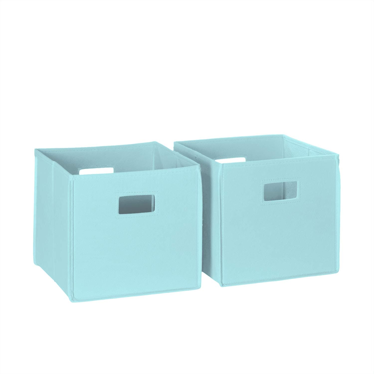 RiverRidge Folding Storage Bins with Handles Aqua Cube Storage Organizer for Closet, Bedroom & Playroom - Closet Organizers and Storage Set of 2