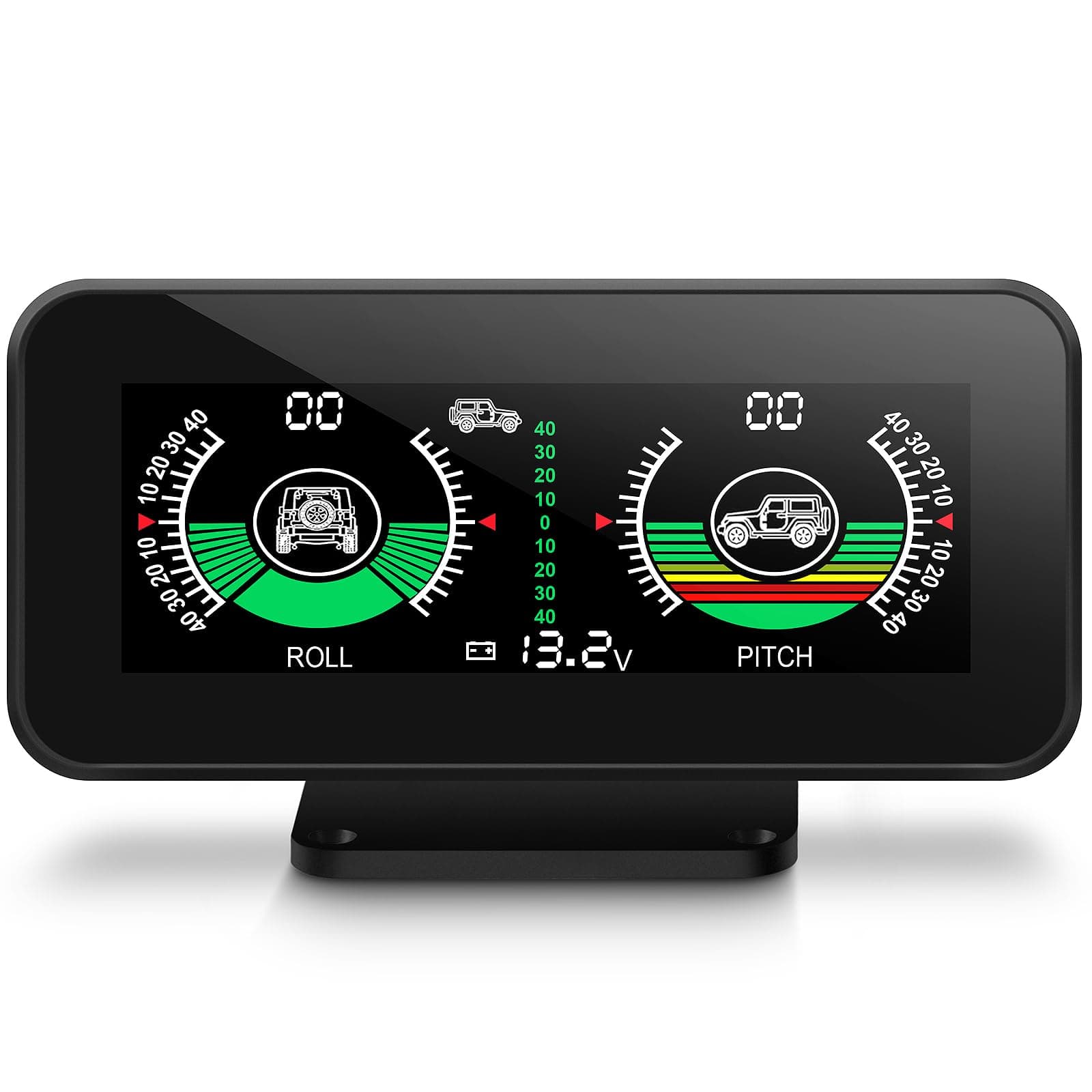 Car Inclinometer for Off-Road Driving, Multi-Functional Digital Dashboard Slope Meter, Upgrade Vehicle Level Tilt Gauge HUD for Easy Roll and Pitch Reading