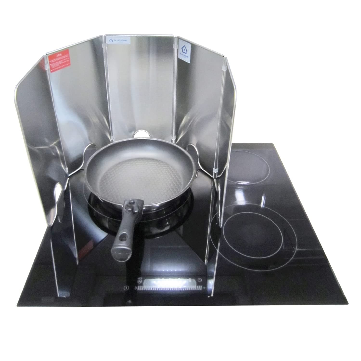 Splatter Guard for Cooking - Grease Splatter Screen - 5 Sided Splatter Guard Compact Type - Stainless Steel - Unfold 41.65 in x 14.17 in - Fold 8.26 in x 14.17 in x 1.06 in