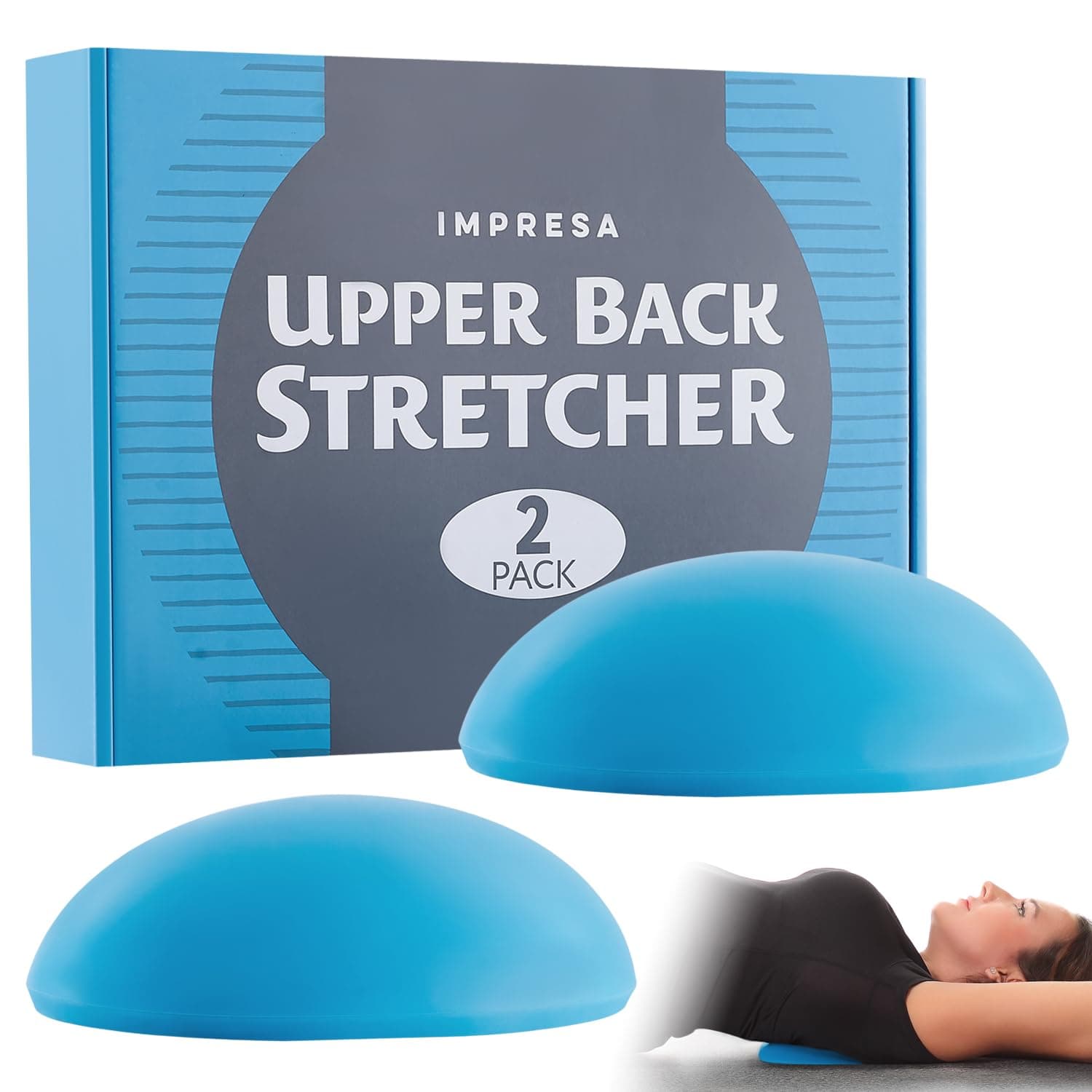 Upper Back Stretcher - Pack of 2, One Size Spinal Decompression & Posture Correction - Thoracic Spine Stretch & Flexibility - Pain Relief & Upper Back Pain Stretches