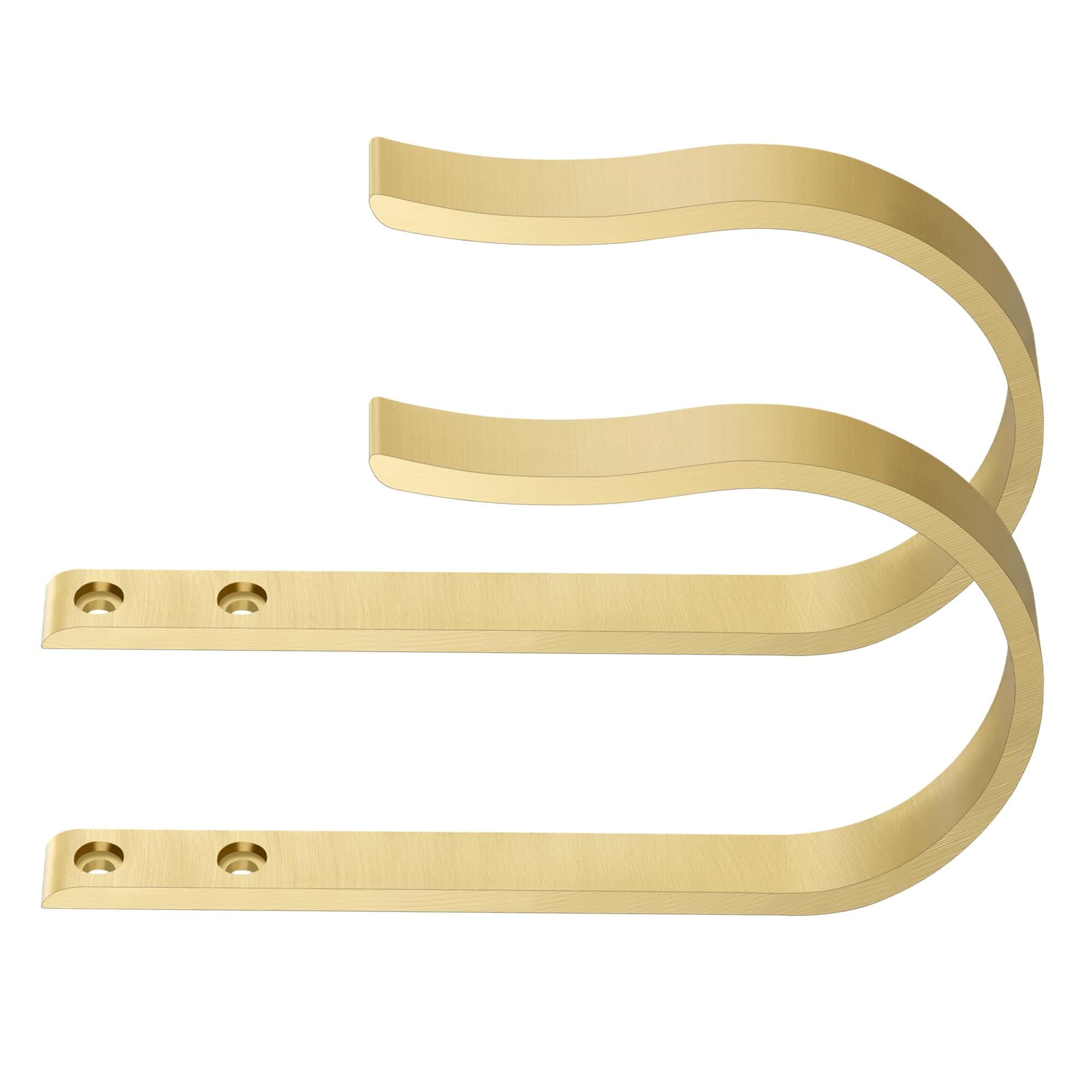 Brass Curtain Drapery Holdbacks,2Pcs Solid Aluminum U Shaped Wall Mounted Curtain Tiebacks