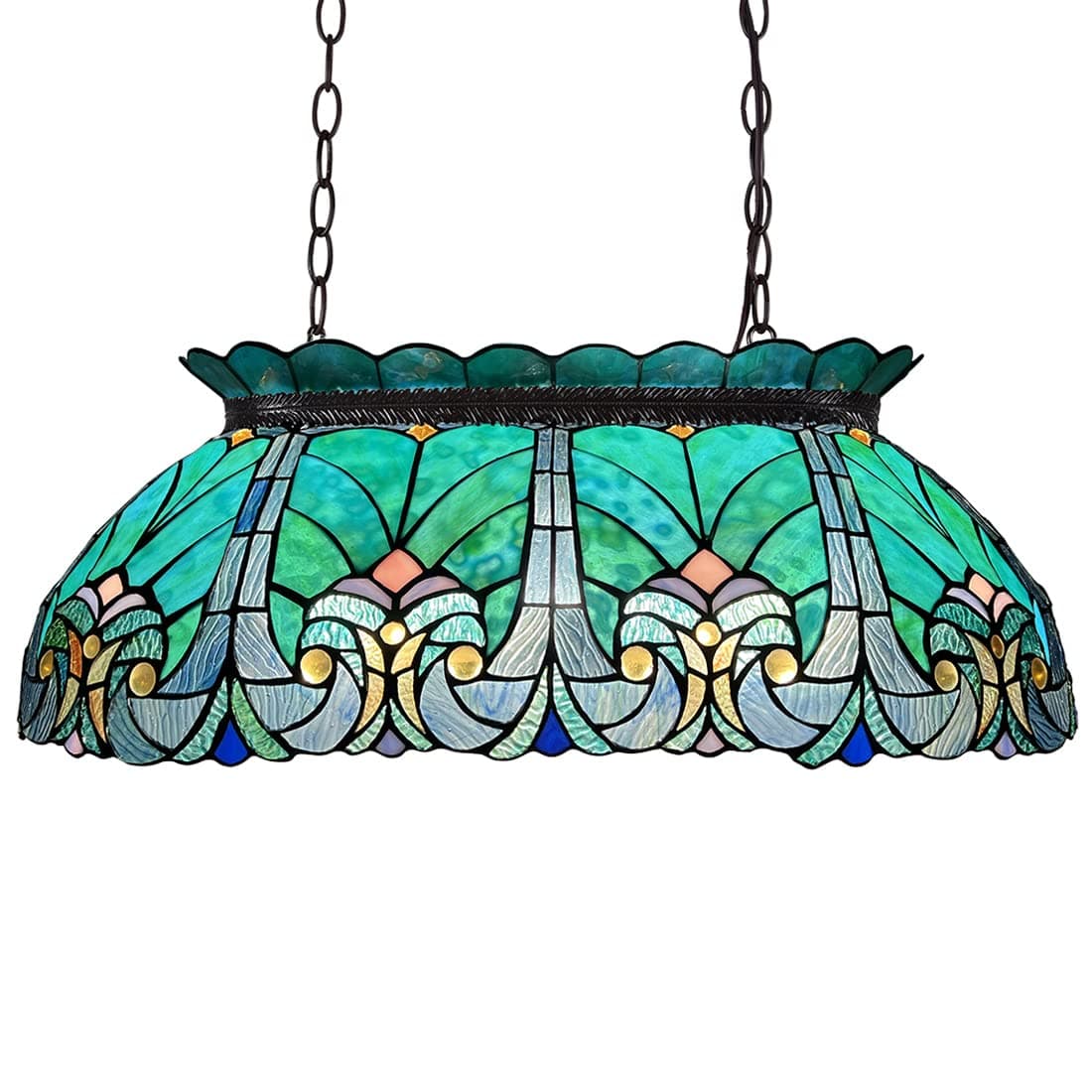 Tiffany Pool Table Lights Dining Room Kitchen Island Lighting 28" Wide Stained Glass Pendant Light Fixtures for Men's Club Bars