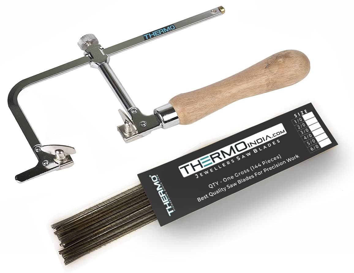 Adjustable Coping Saw with 144 Piece Blades (75mm Inner Height) - Made in Bharat