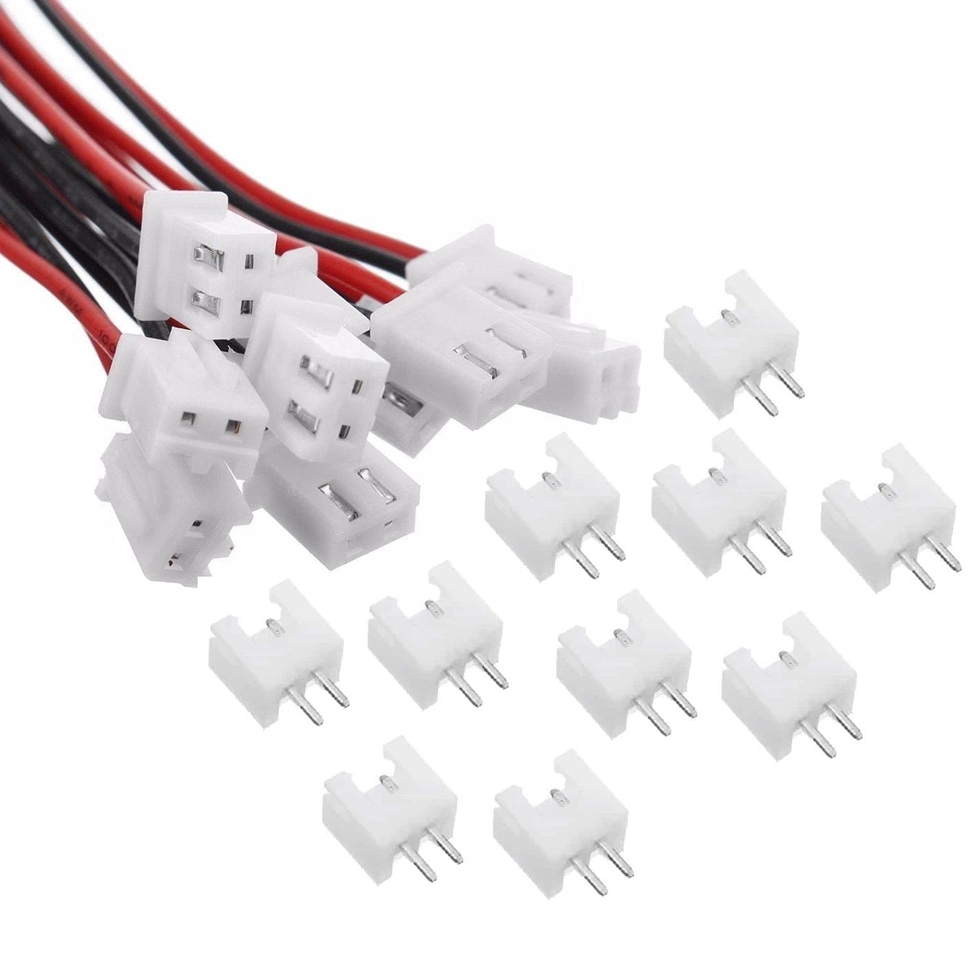 Easy Electronics 20 Sets of 2.5 mm JST 2-Pin Connector Male +Female with 300 mm Cable (Jst_2Pin)