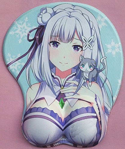 Re:zero Emilia Mousepad Cosplay Mouse Wrist Rest Mat Bust 3D lz