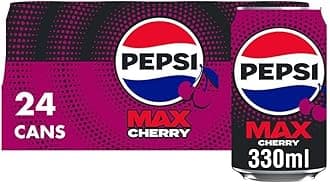 Pepsi Max Cherry No Sugar Cola Cans 24 x 330ml