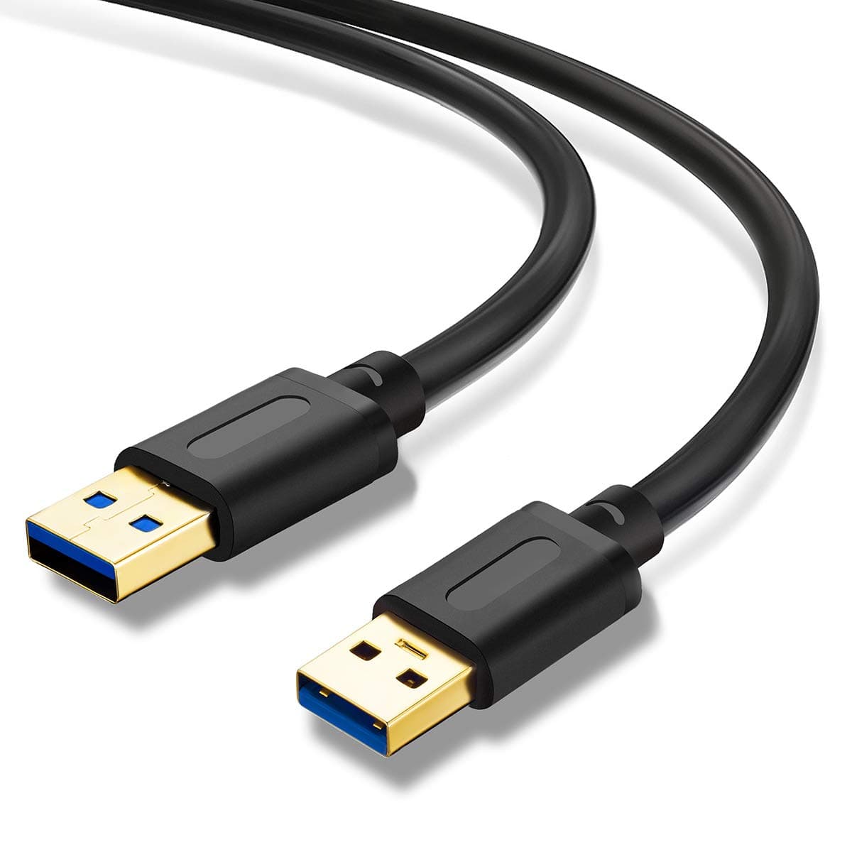 USB 3.0 A to A Male Cable 3Ft,USB to USB Cable USB Male to Male Cable Double End USB Cord with Gold-Plated Connector for Hard Drive Enclosures, DVD Player, Laptop Cooler (3Ft/1M)