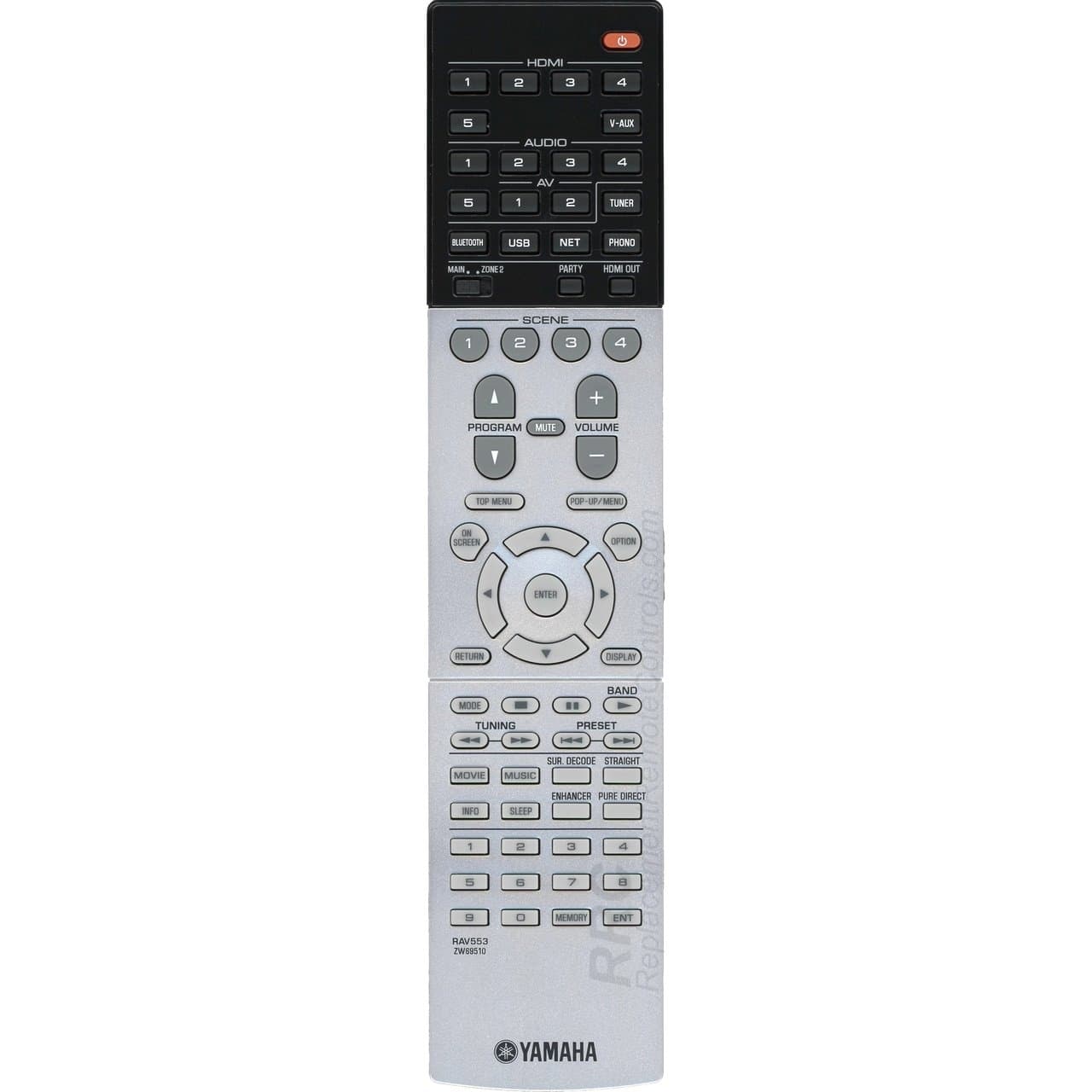 RAV553 AV Receiver Remote Control for RX-A770, RX-V683 (ZW69510)