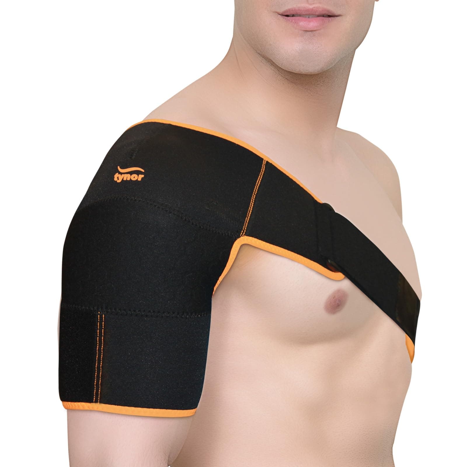 Shoulder Brace for Torn Rotator Cuff Shoulder Compression Sleeve Immobilizer Wrap for AC Joint Pain, Dislocation, Stability, Adjustable Shoulder Support Arm Sling Fits Men Women- One Size, Black