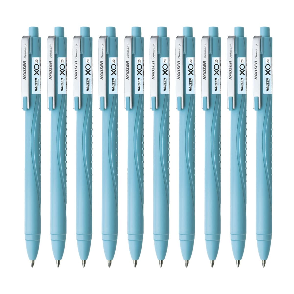 Germany XO 20 Retractable Ball Pen Box Pack | 0.7 mm Tip Size | Comfortable Grip With Smudge Free Writing | Smooth, Sturdy & Refillable Pen | Blue Ink, Pack of 10