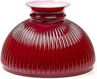 Aladdin Mantle Lamp Co. 10 diameter Glass Lampshade - N302 Ruby Red Ribbed by Aladdin