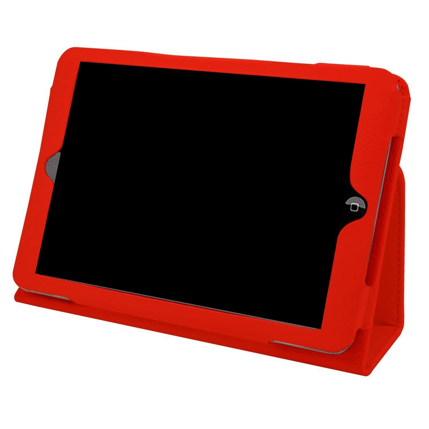 SAMRICK - Apple iPad Mini & iPad Mini Retina Display - Textured Multi Function Multi Angle Executive Specially Designed Leather Book Wallet Stand Case - Red