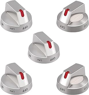 【5-Pack】 Upgraded DG64-00473A Burner Control Dial Knob Range Oven Replacement Compatible with Samsung Gas Range/Oven/Stove,Sturdy Stainless Steel Reinforcement Ring.