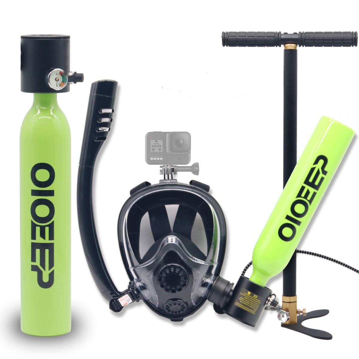 Mini Scuba Diving Tank with Sub-Mask, 0.5L Dive Portable Lungs Kit，Underwater Breathing System for Family, Party and Trip Perfect Professional Diving Packages