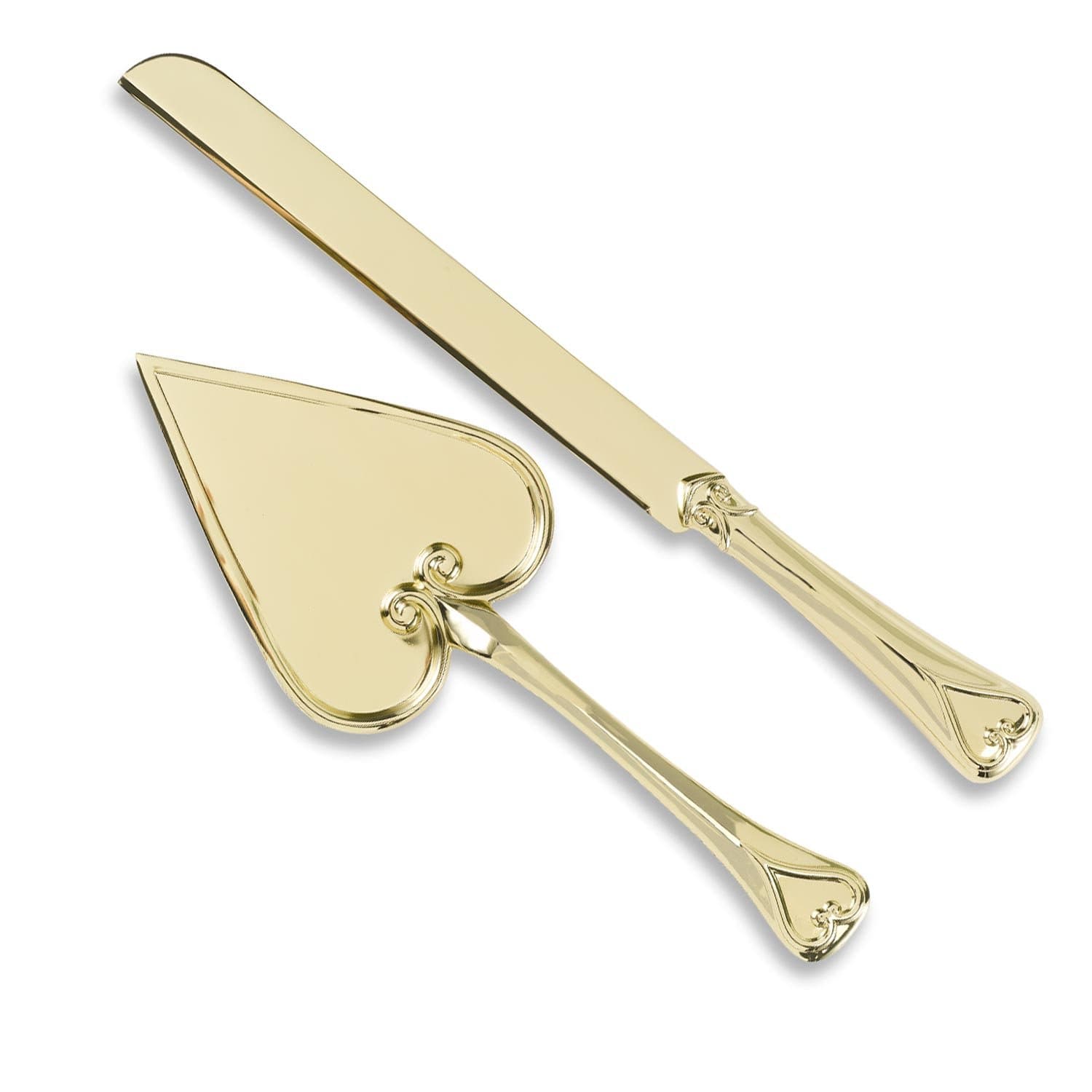 Hortense B Hewitt Wedding Accessories, Cake and Knife Serving Set, Gold Heart