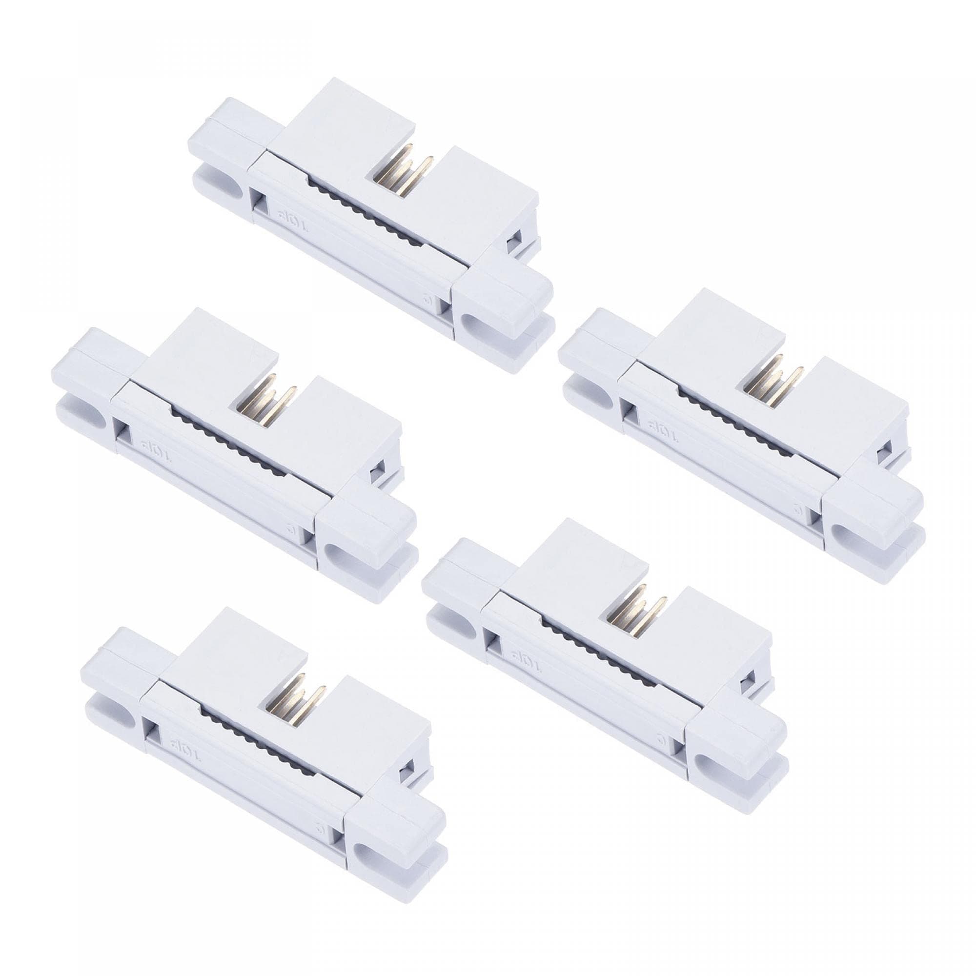 sourcing map 10P Dual Rows 2.54mm IDC Male Transition Plug for Flat Ribbon Cable, Pack of 5