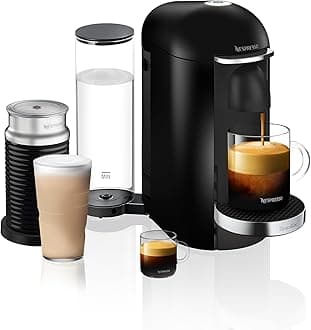 Vertuo Plus Deluxe Coffee and Espresso Maker by Breville, Piano Black with Aeroccino Milk Frother