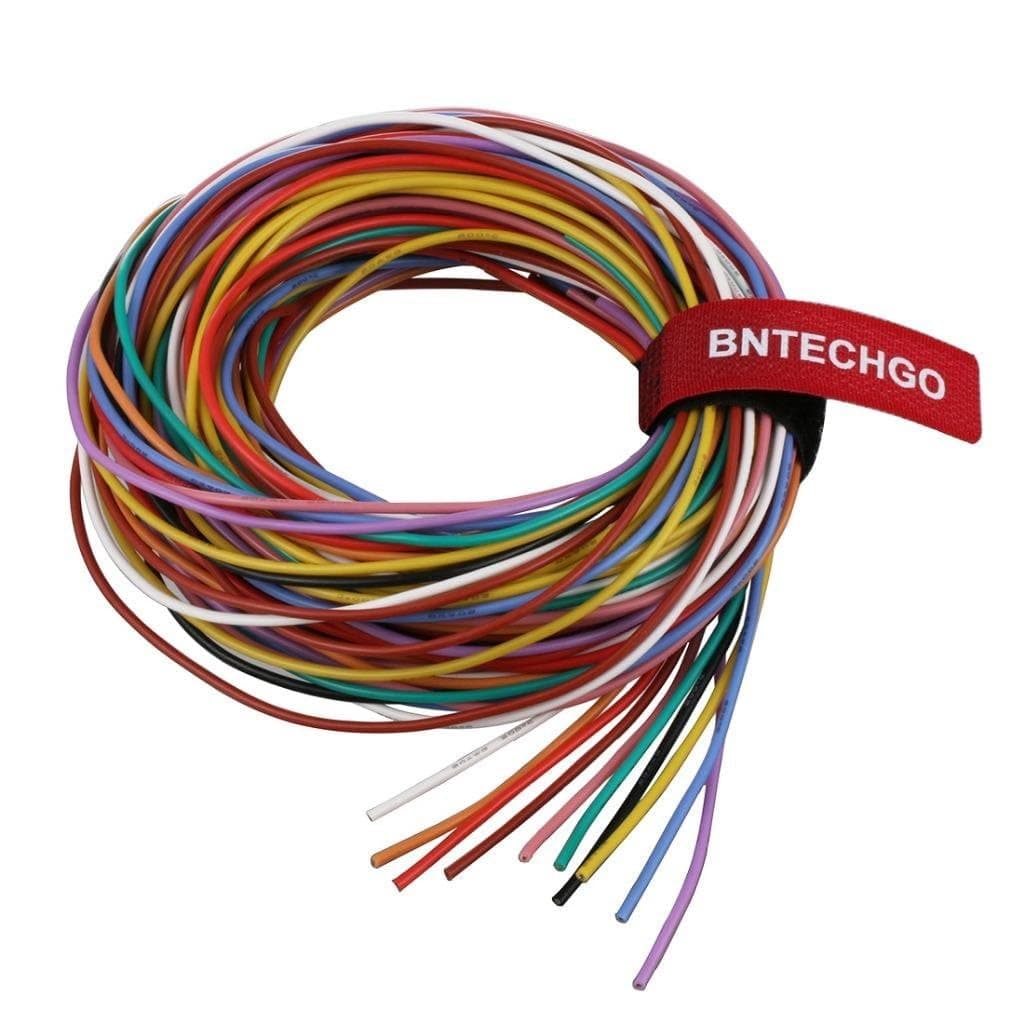 BNTECHGO 20 Gauge Silicone Wire Kit 10 Color Each 10 ft Flexible 20 AWG Stranded Tinned Copper Wire