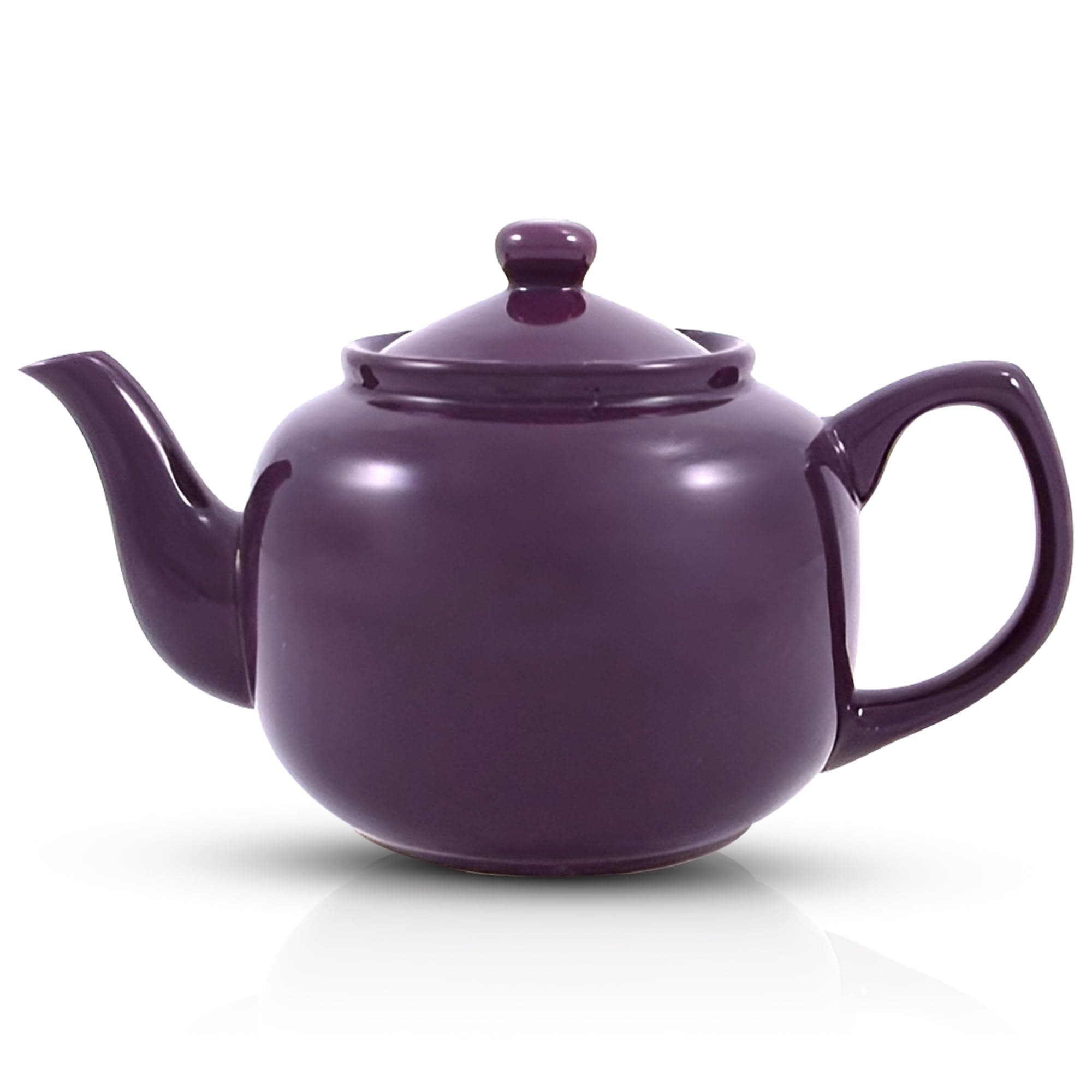 Amsterdam 6 Cup Teapot | Ceramic Construction | Microwave & Dishwasher Safe | Ideal for Home, Tea Rooms & Restaurants | 32 oz Capacity | Plum Color