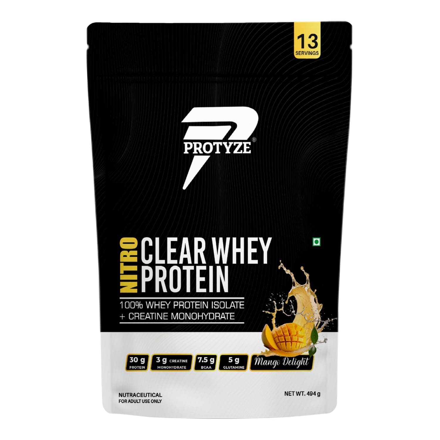 - Nitro Clear Whey Protein with 30g Protein, 3g Creatine Monohydrate, Supports Muscle Growth, Boost Strength, Enhance Endurance, Increase Athletic Performance (13 serving, Mango Delight)