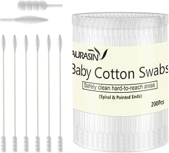 Baby Cotton Swabs, Paper Sticks Cotton Buds for Baby Ear Nose Clean-200Pcs(Spiral and Pointed)