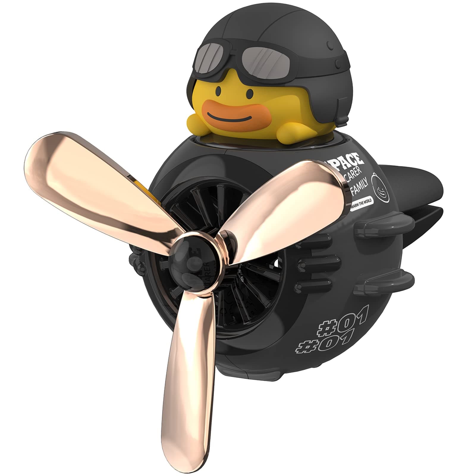 Pilot Black Warrior Rotating Propeller Car Diffuser Automotive Air Outlet Fan Creative Car Perfume Decoration