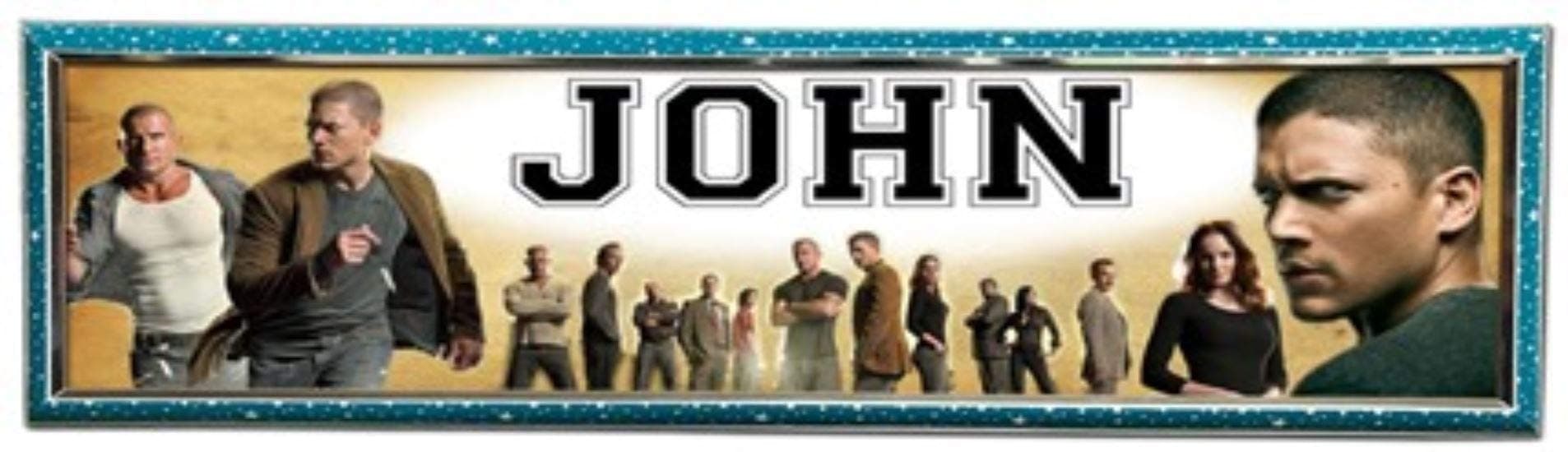 Prison Break - 10"x31" Personalized Name Poster with Hard Frame, Customize Name Sign, Birthday Party Banner