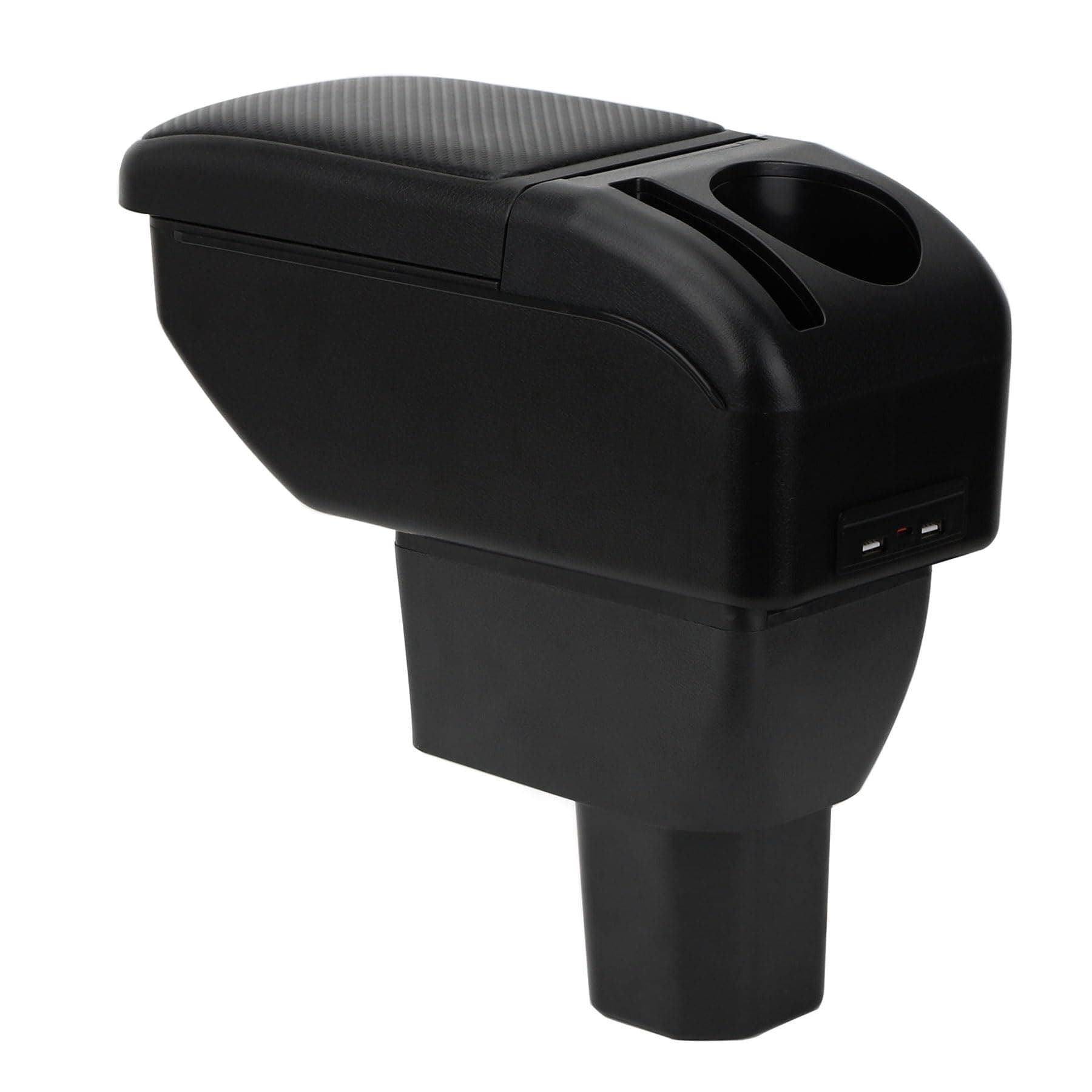 Armrest Compatible with Suzuki Ignis 2017-2025 Center Console Organizer Box Double Layer Style Usable for Elbow Support （Carbon Fiber Style）