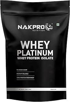 NAKPRO NUTRITION Platinum Whey Protein Isolate | 500g Vanilla | 28g Protein| Trustified Certified