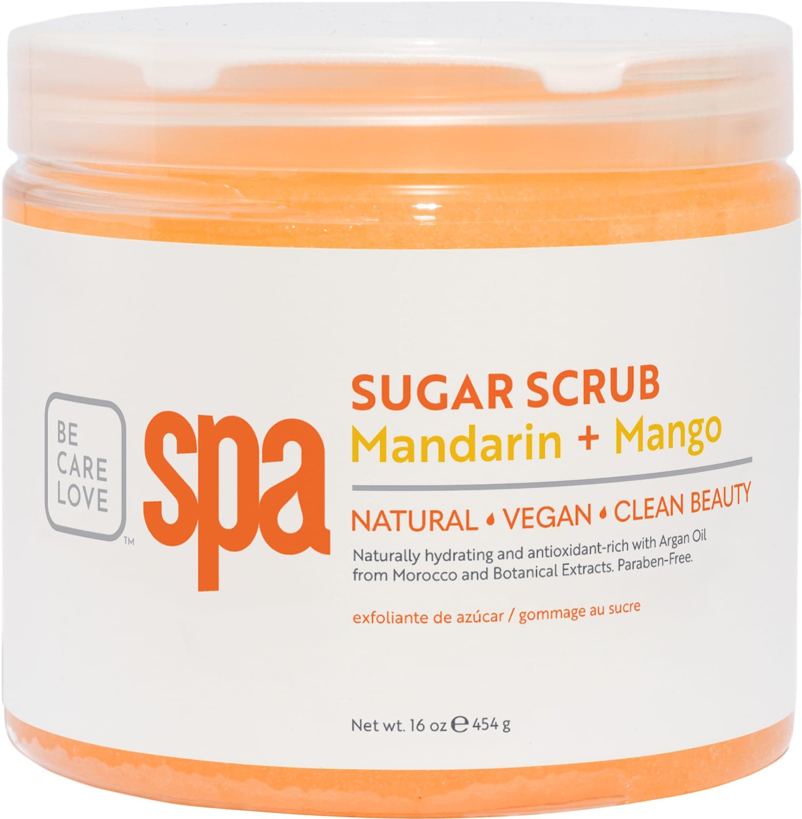 Mandarin Mango Sugar Scrub - Professional Exfoliating Body Scrub with Organic Essential Oils, Natural Skin & Body Care, Made in USA, 16 oz