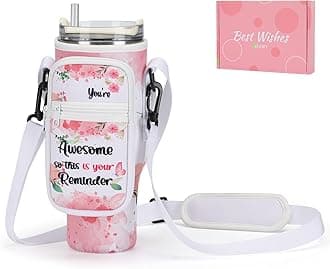 Water Bottle Carrier Bag for Stanley 40/30 oz Tumbler with Phone Pocket Neoprene Water Bottle Holder with Shoulder & Handheld Strap Stanley Cup Accessories