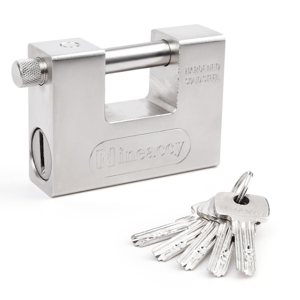 Nineaccy 5 Keys Super Heavy Duty Padlock Lock for Garage Warehouse Shipping Container