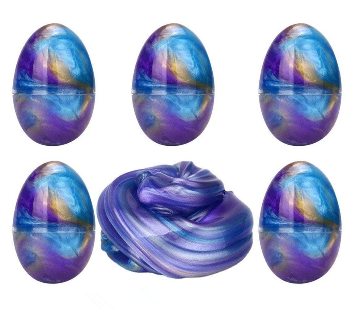 Anditoy 5 Pack Slime Eggs Stress Relief Toys Easter Eggs for Kids Boys Girls Easter Basket Stuffers Gifts Party Favors (Blue+Purple+Gold)