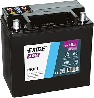 Exide Ek151 Agm Car Battery 15 Ah