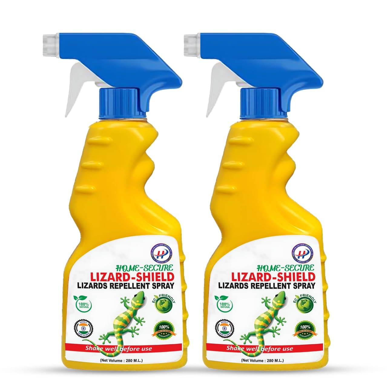 Home-Secure Lizard-Shield Natural Lizard Repellent Spray, Herbal Protection from Lizards, Long Lasting, Chemical Free, Pet Safe, Kids Safe, Eco-Friendly Lizard Spray- 560 ML, Pack of 2