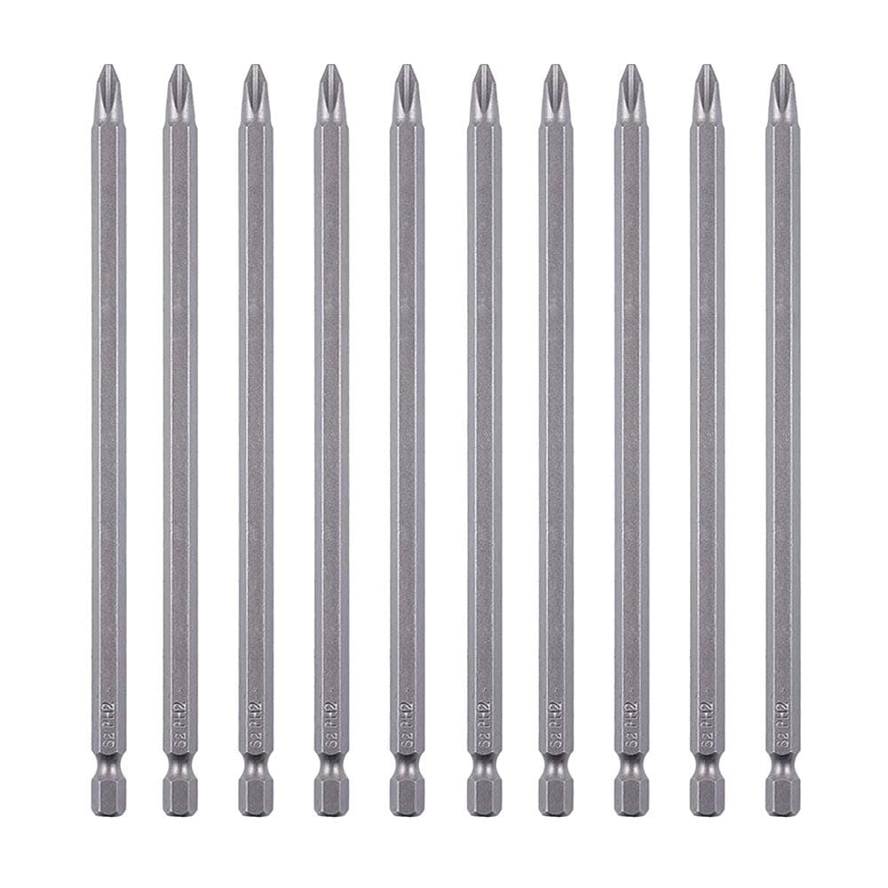 Rocaris 10 Pack 2 x 6" Cord less Drill Phillips Screwdriver Bit Magnetic Tip Extra Long Set