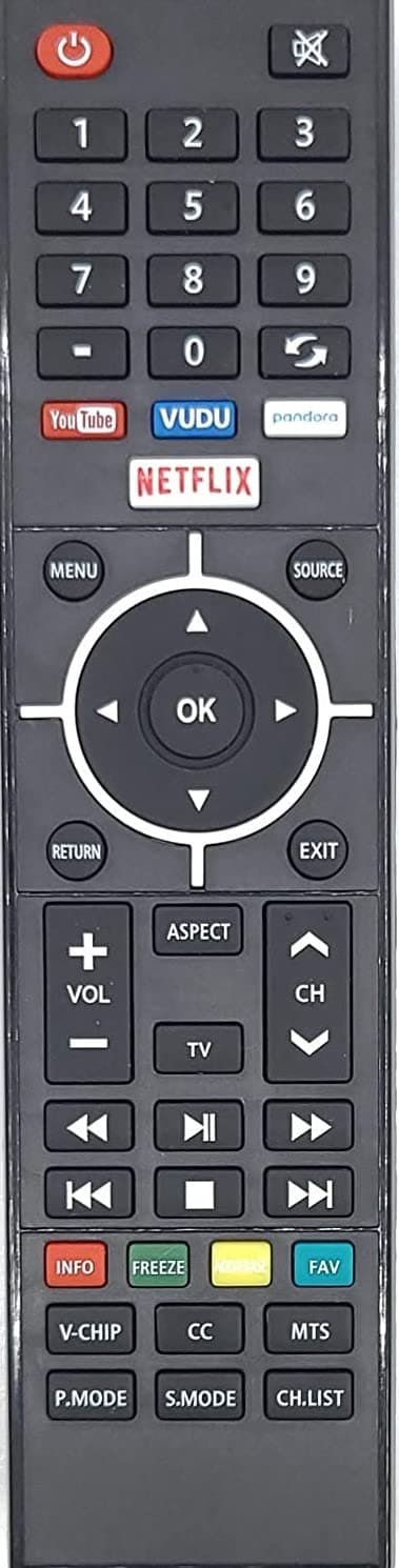 Replacement Remote for All Hitachi TVs and Hitachi Smart TVs.