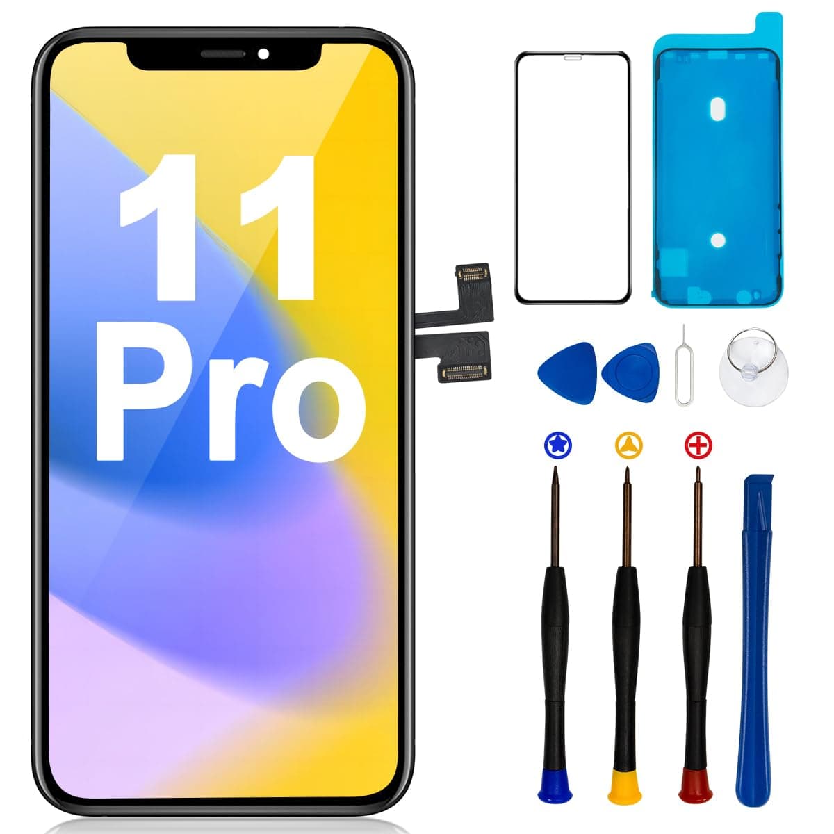 for iPhone 11 Pro Screen Replacement, 3D Touch & LCD Display digitizer Assembly Screen,Compatible with A2160, A2217, A2215, with Complete Repair Tools and Screen Protector(5.8")