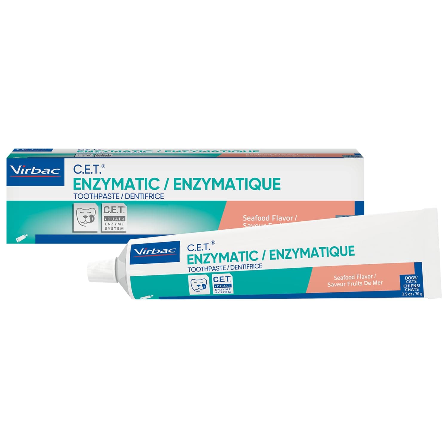C.E.T.® Enzymatic Toothpaste| Tartar & Plaque Control for Fresh Breath | Pet Dental Care Toothpaste |Seafood Flavor, 2.5 oz