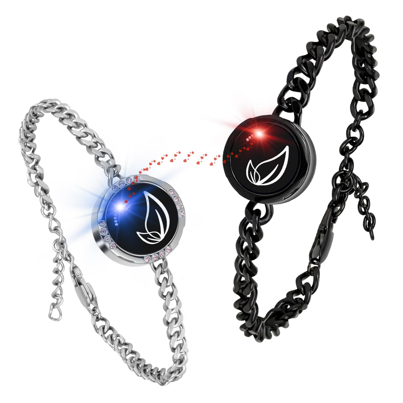 Long Distance Touch Bracelets, Couples Bracelets, Remote Smart Matching Couples Bracelet for Couples Suitable for Long Distance Relationship Girlfriend Boyfriend Xmas Gifts