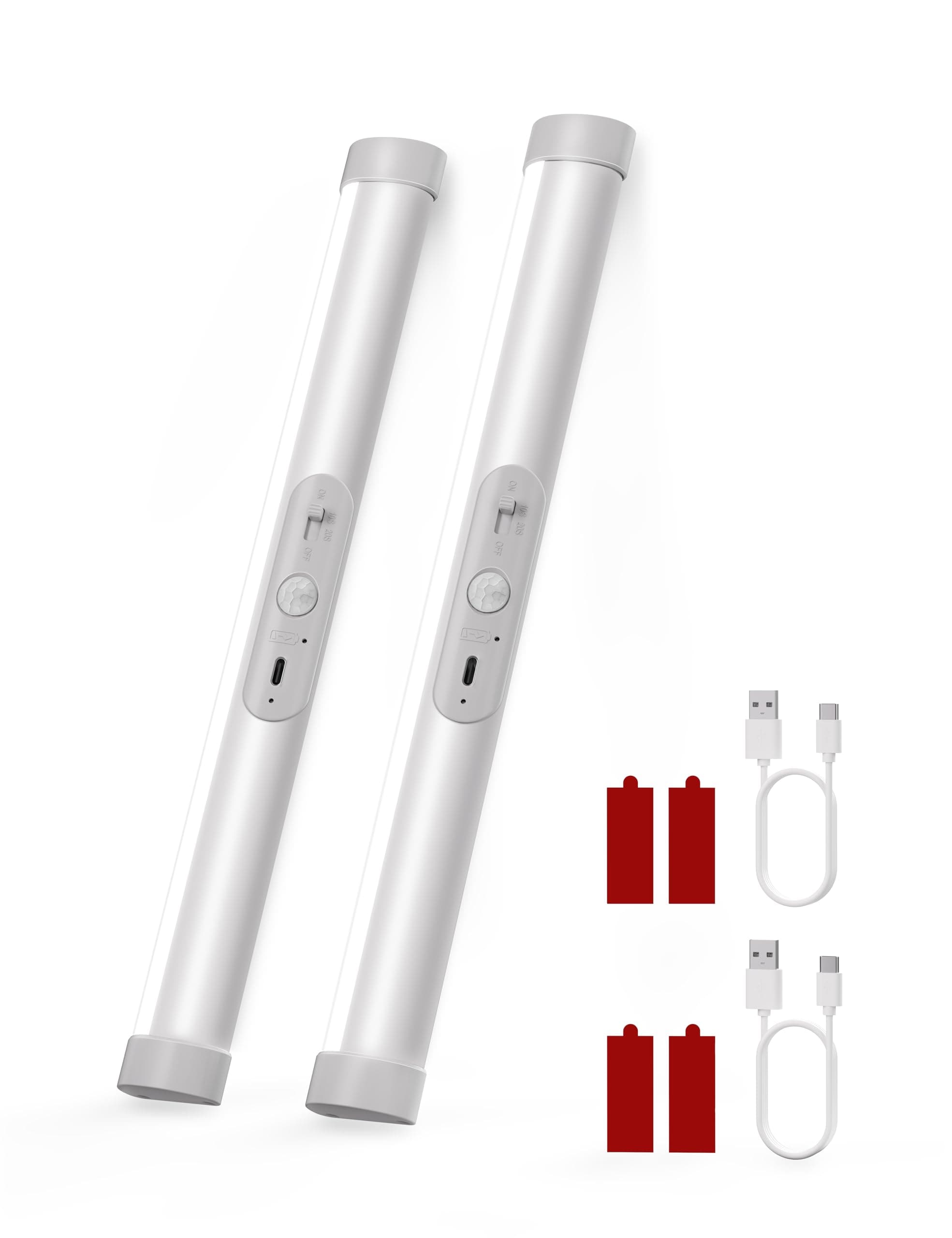 Joyzy Automatic Closet Lighting Motion Sensor RechargeableBattery Operated Closet Light with Eye-Protection DesignUnder Cabinet Light LED for Wireless Pantry Light wardrobeLights(30cm-2pack)