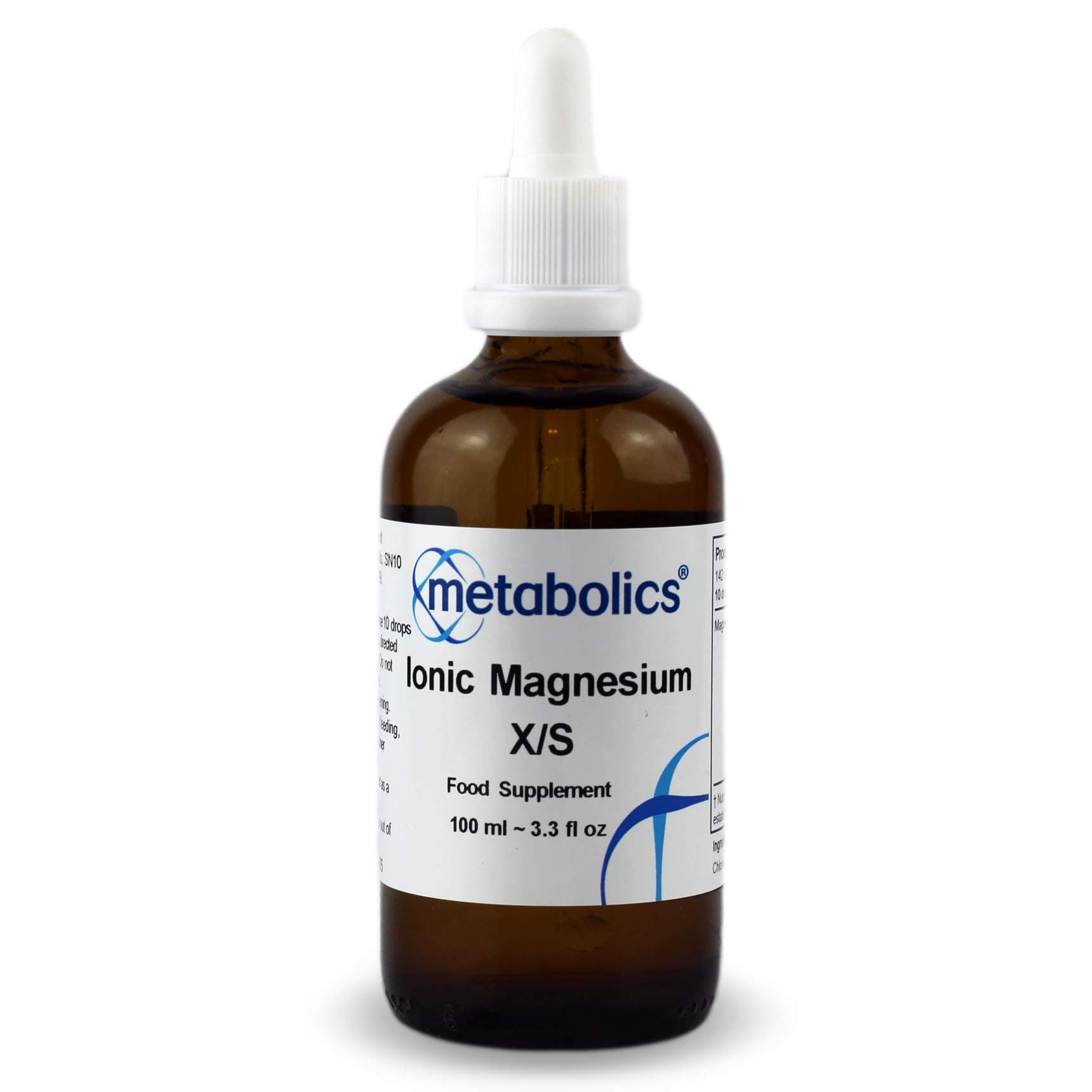 Metabolics Ionic Magnesium XS Liquid 10.6mg Chloride Form Low Dose — UK Made GMP Certified — Magnesium Contributes to Normal Muscle Function — Vegan Drops — 100ml