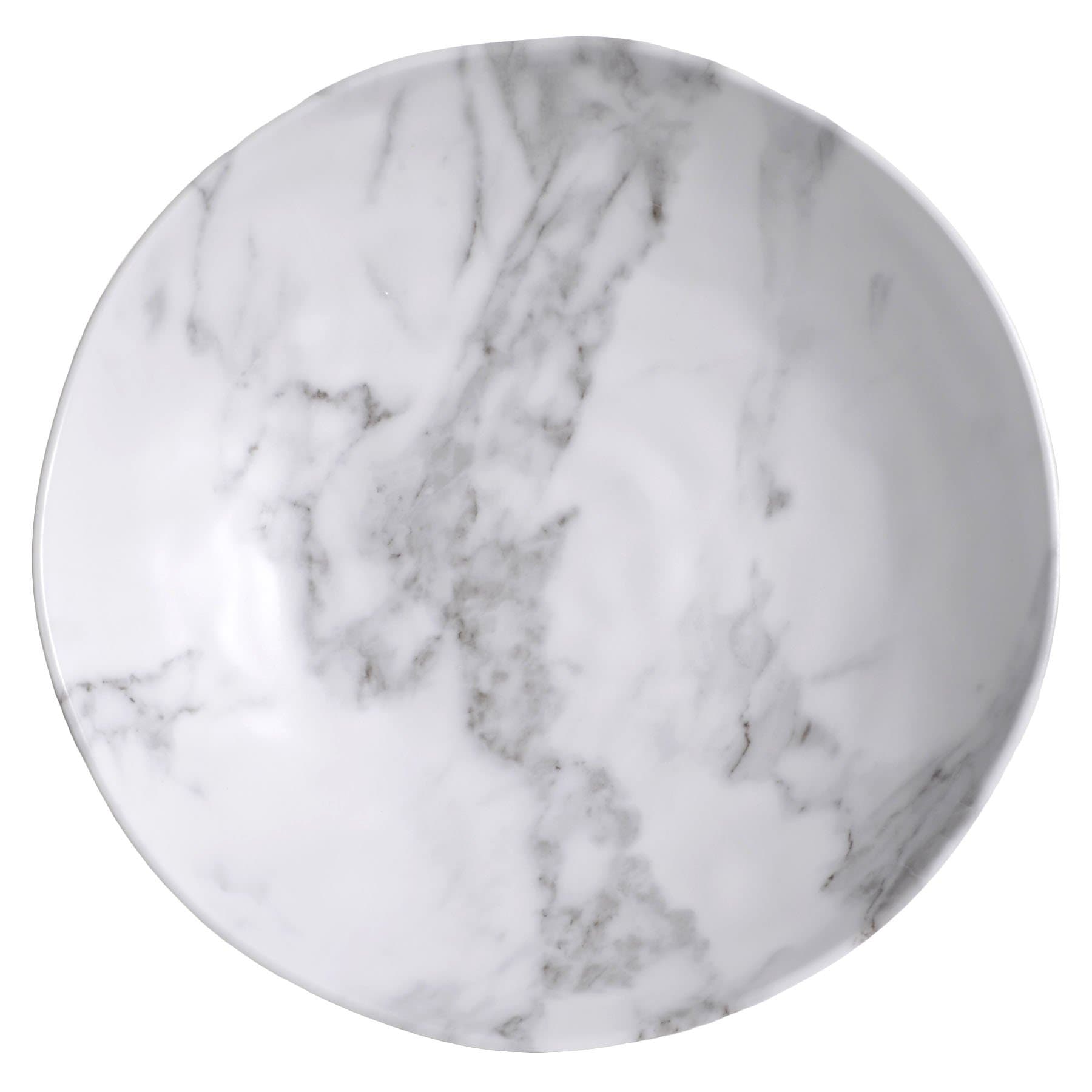 Merritt White Marble Pattern 12-inch Melamine Serving Bowl
