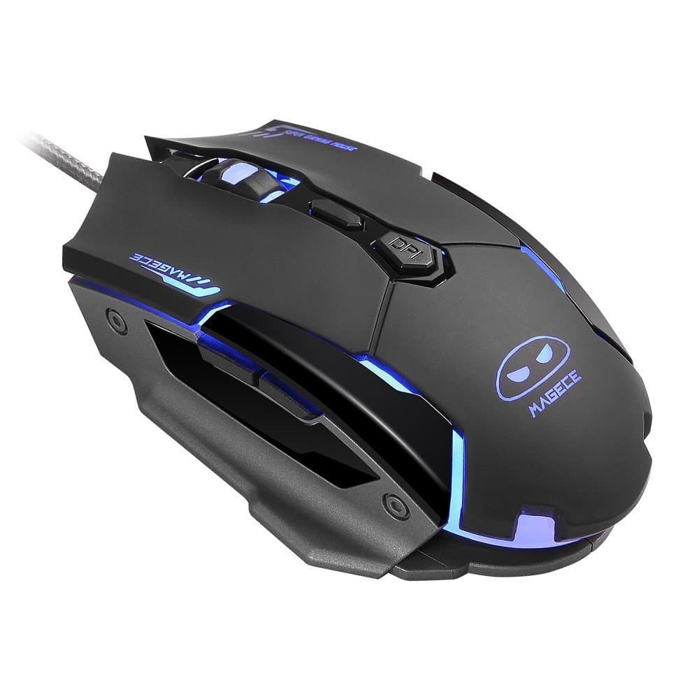 MageGee Wired Gaming Mouse with 4 Colors LED,3200 DPI 6 Buttons for PC, Mac Gamer, Black new (Magece G2)