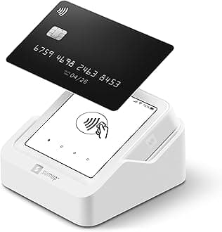 Solo Credit Card Payment Card Reader with Charging Station. Full Touch-Screen Interface with Free SIM Card and Mobile Data (SumUp Solo)