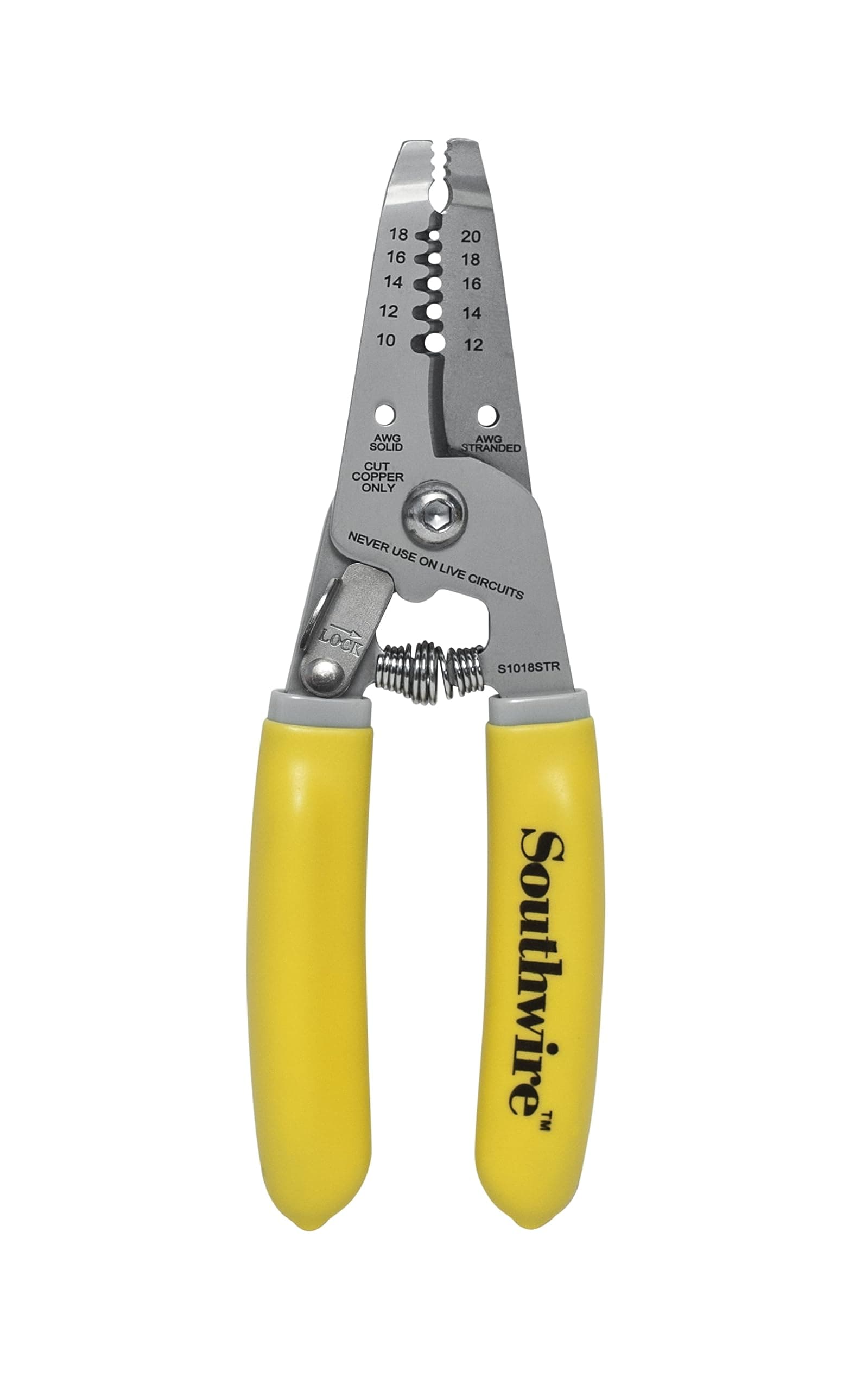 Compact Stripper 10-18AWG - Designed for Fast Wire Prep & Clean Strips - Stainless Steel Blades - Spring-Loaded Grip - Serrated Nose for Twisting
