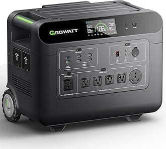 - GROWATT Portable Power Station 3600Wh,HELIOS 3600 Electric Solar Generator for Home Use,Expandable to 240V/7200W AC Output,up to 36kWh,LFP Battery for Emergencies,Whole House Backup,Power Outages,RVs